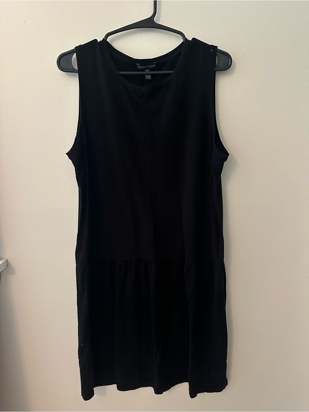 Eileen fisher black drop waist dress